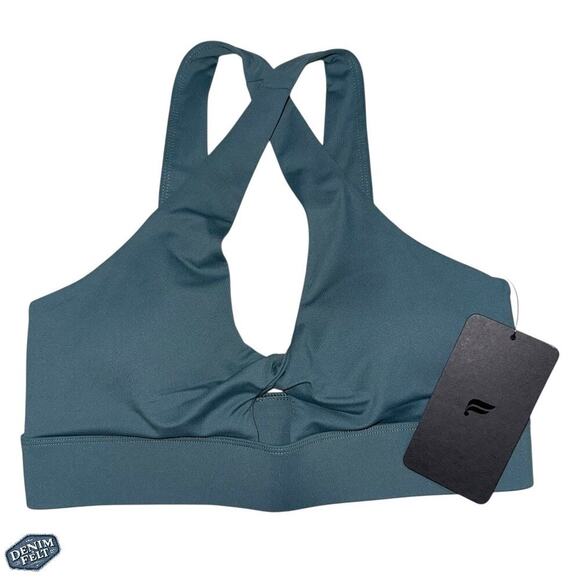 Fabletics Oasis Twist Medium Impact Sports Bra – Blue Spruce – Size M ~ NEW/NWT! - Picture 4 of 7
